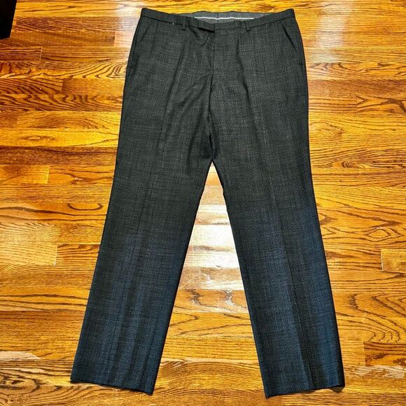 Hugo Boss Leenon 1 Gray Flat Front Dress Pants. Size 38 (actual 37”). - Picture 1 of 9